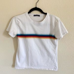 Brandy Melville cropped rainbow tee